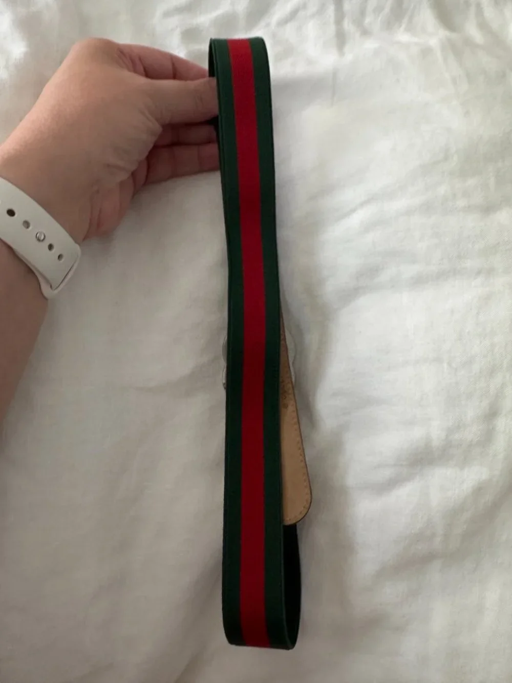 Authentic Gucci Children’s Youth Large L Web Elastic Double G Belt 432707